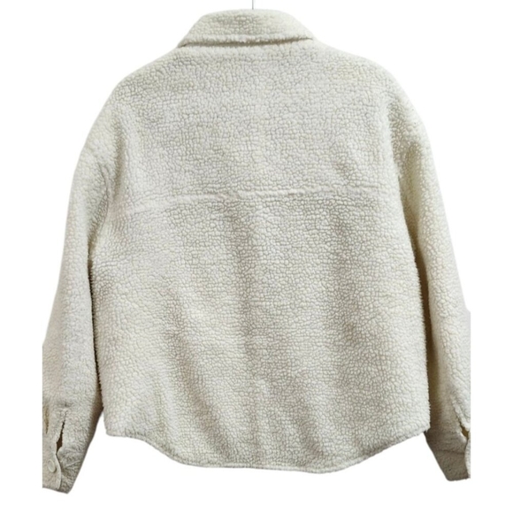 Danielle Guizio OVERSIZED SHERPA BUTTON-UP JACKET CREAM Size S - Picture 4 of 14